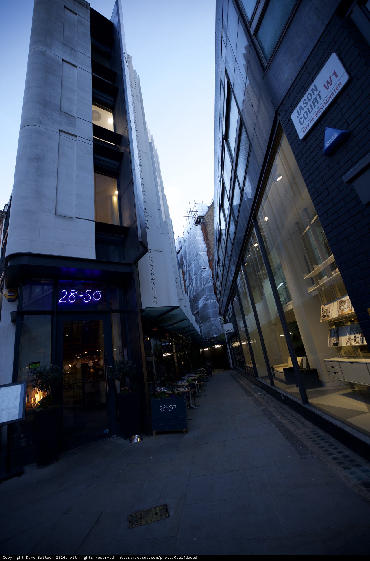 Modern Urban Alley at Twilight in London