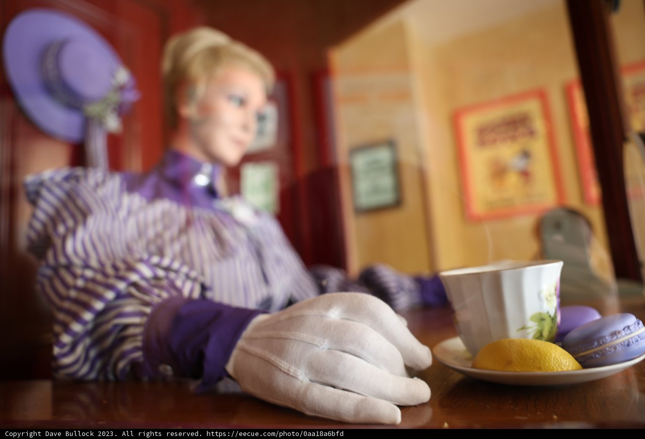 Purple Dress and White Gloves