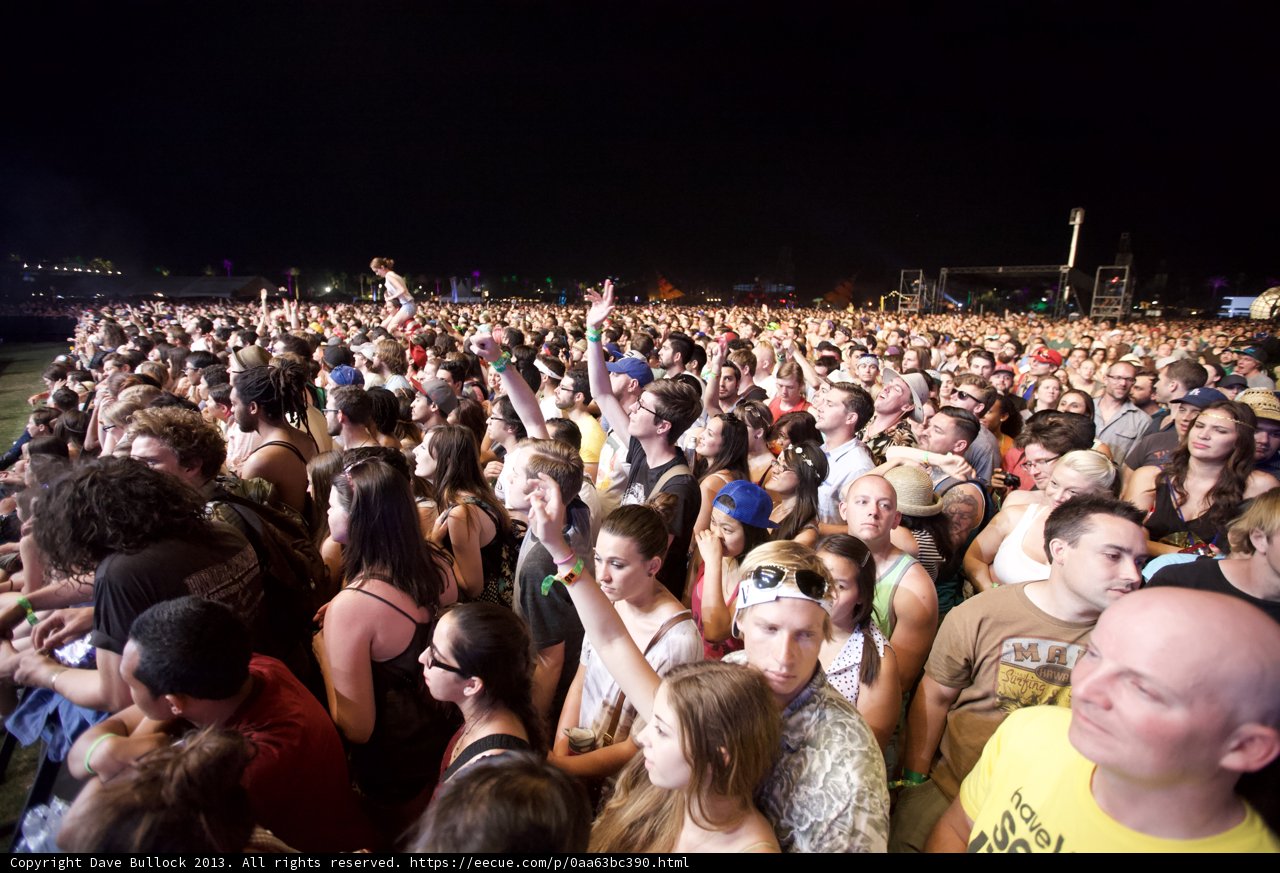 Coachella Crowd Enjoys Night Sky
