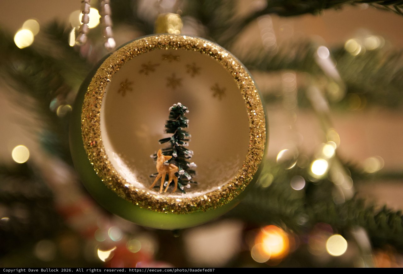 Miniature Winter Wonderland Christmas Ornament with Deer