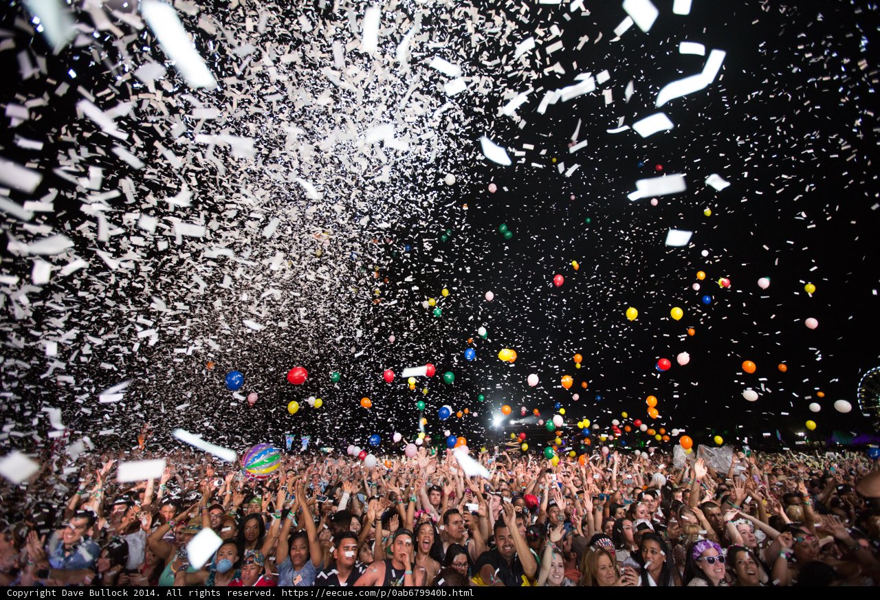 Confetti and Crowd at Coachella