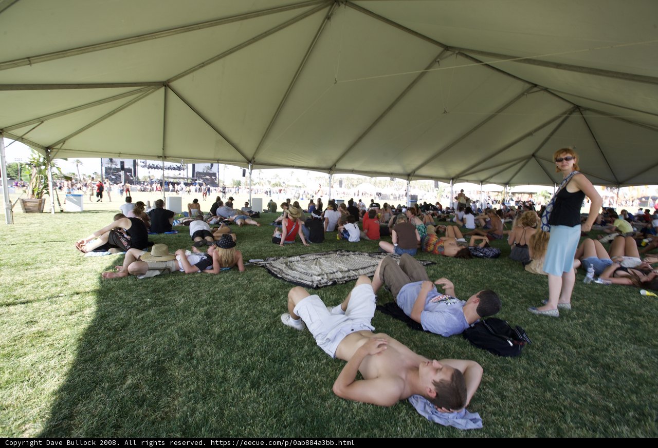 Relaxing Under the Tent at Coachella