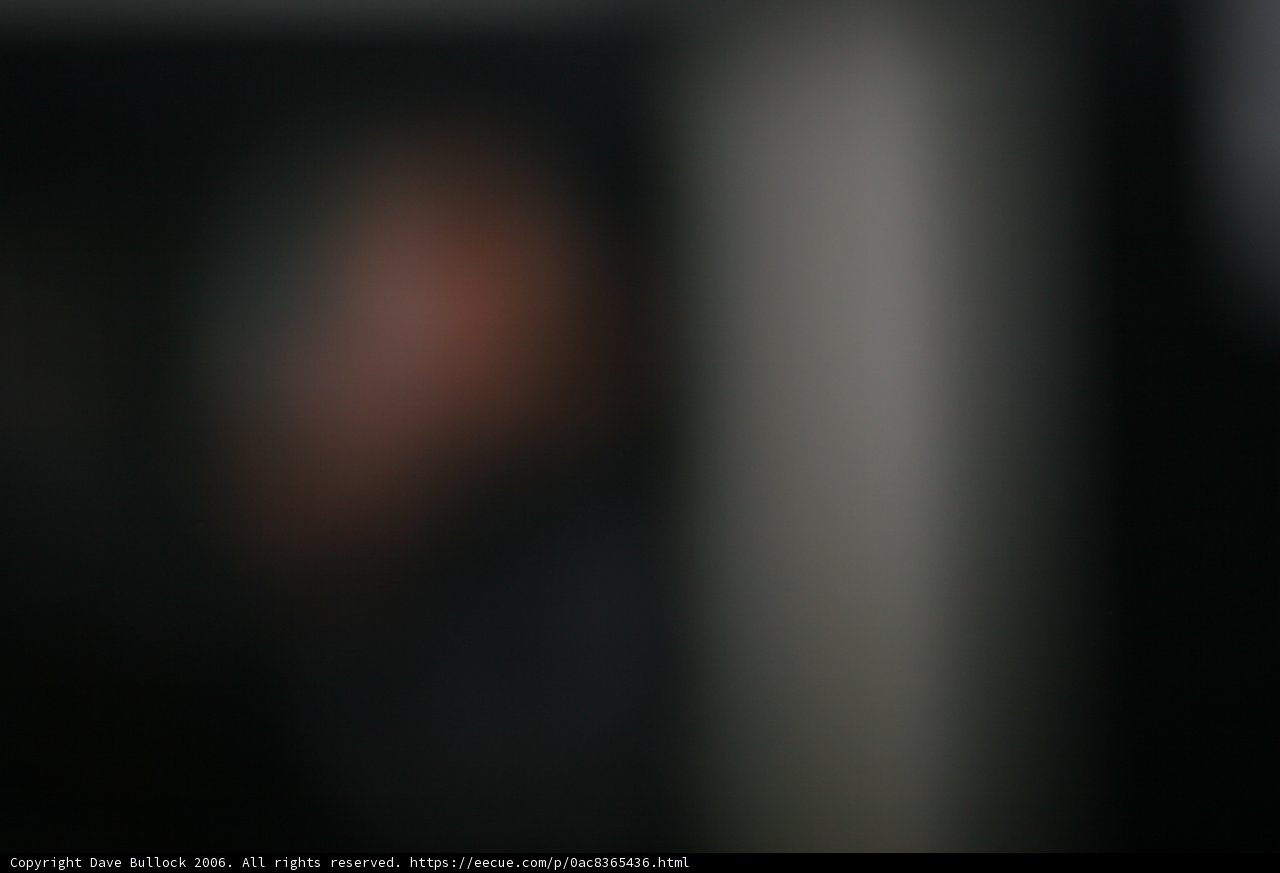 Blurry figure in dim lighting