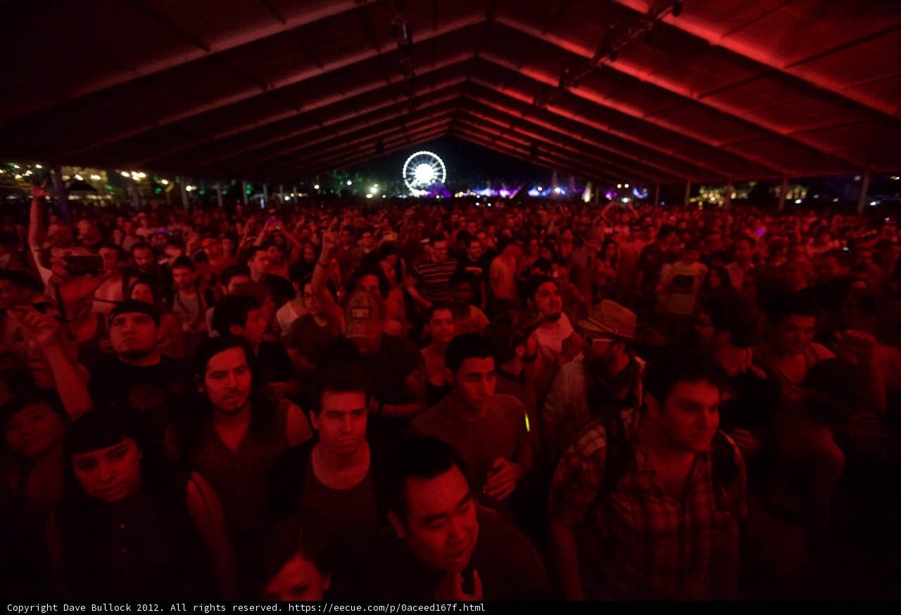 Red-Lit Crowd