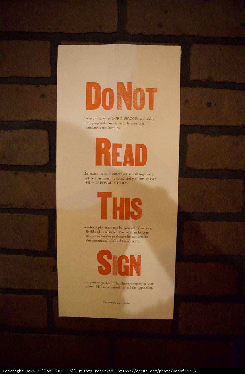 Humorous Novelty Sign at Dickens Christmas Fair 2023