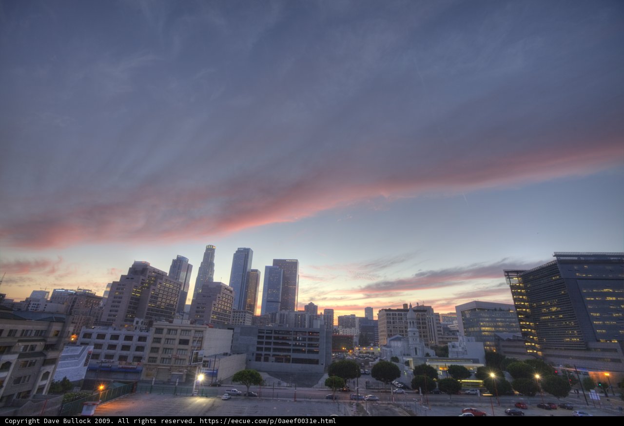 Pink Sunset Over the City