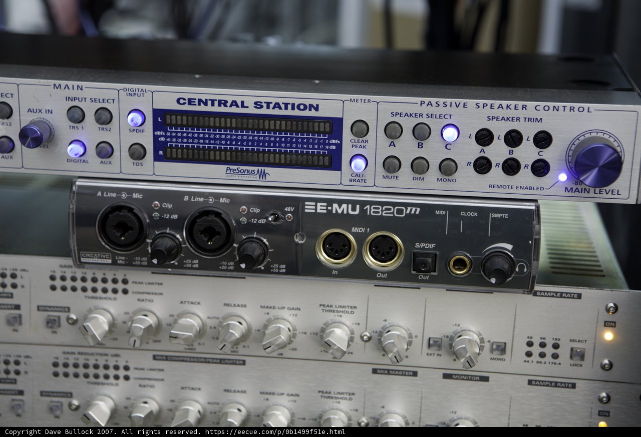 Digital Audio Interface and Mixer Close-Up