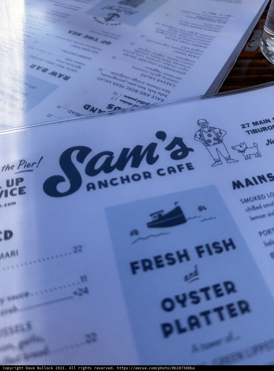 Sam's Harbor Cafe Menu