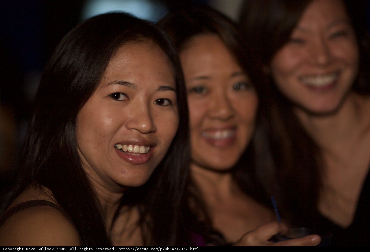 Three Asian Women Enjoying Nightlife
