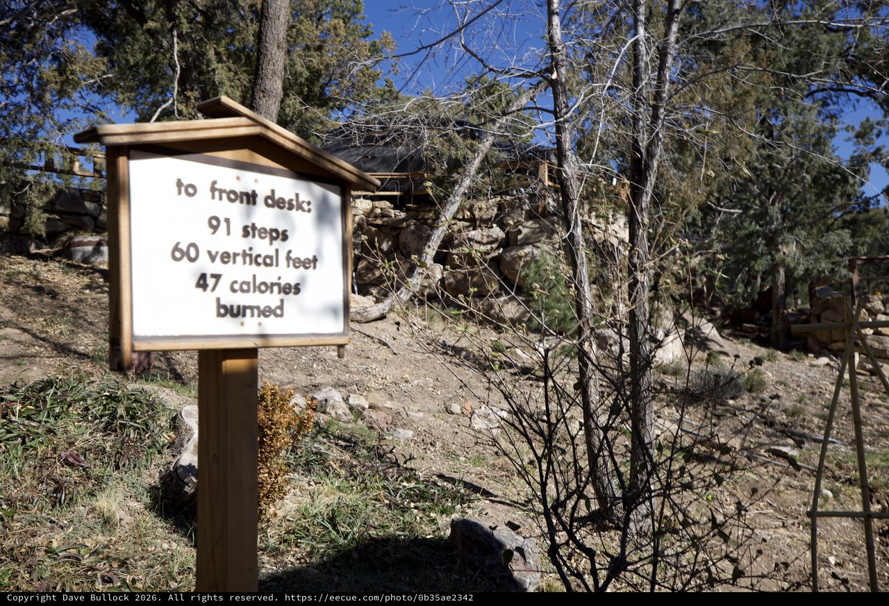 Fitness Trail Sign in Mountain Forest Setting