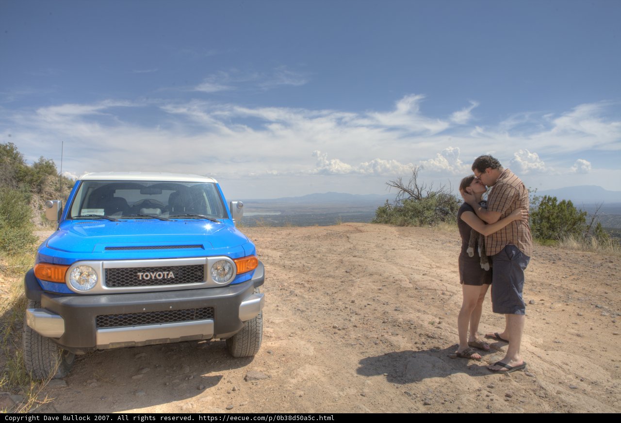 Love in the Backdrop of a Blue SUV