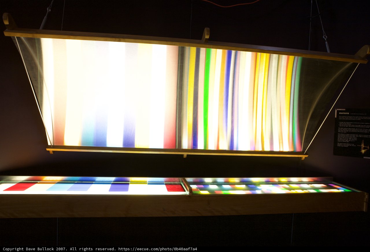 Multi-Colored Light Fixture Illuminates Indoors