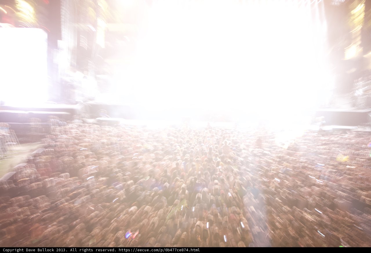 Blurry yet luminous Coachella crowd