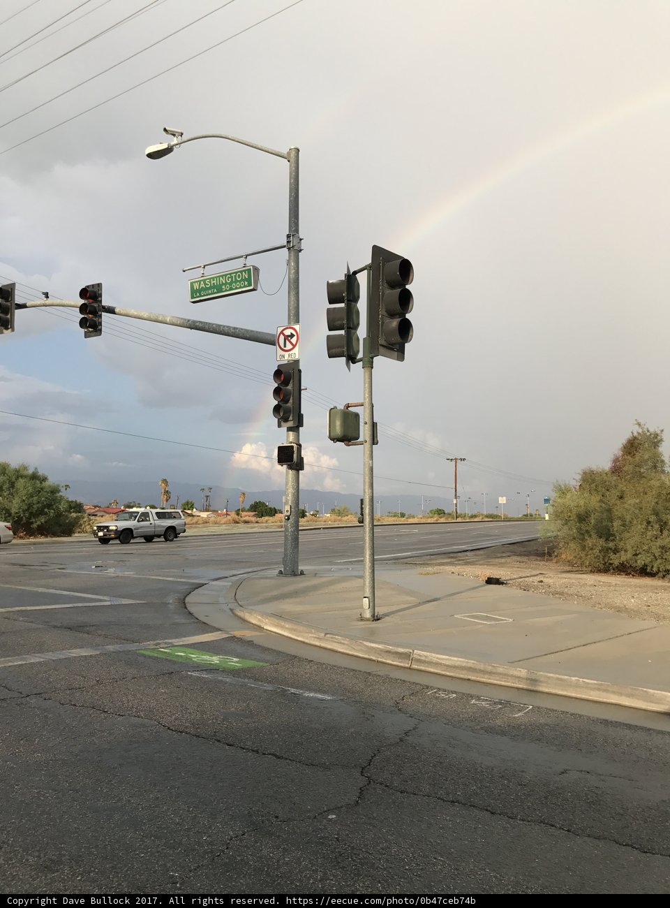 Rainbow over an Urban Intersection