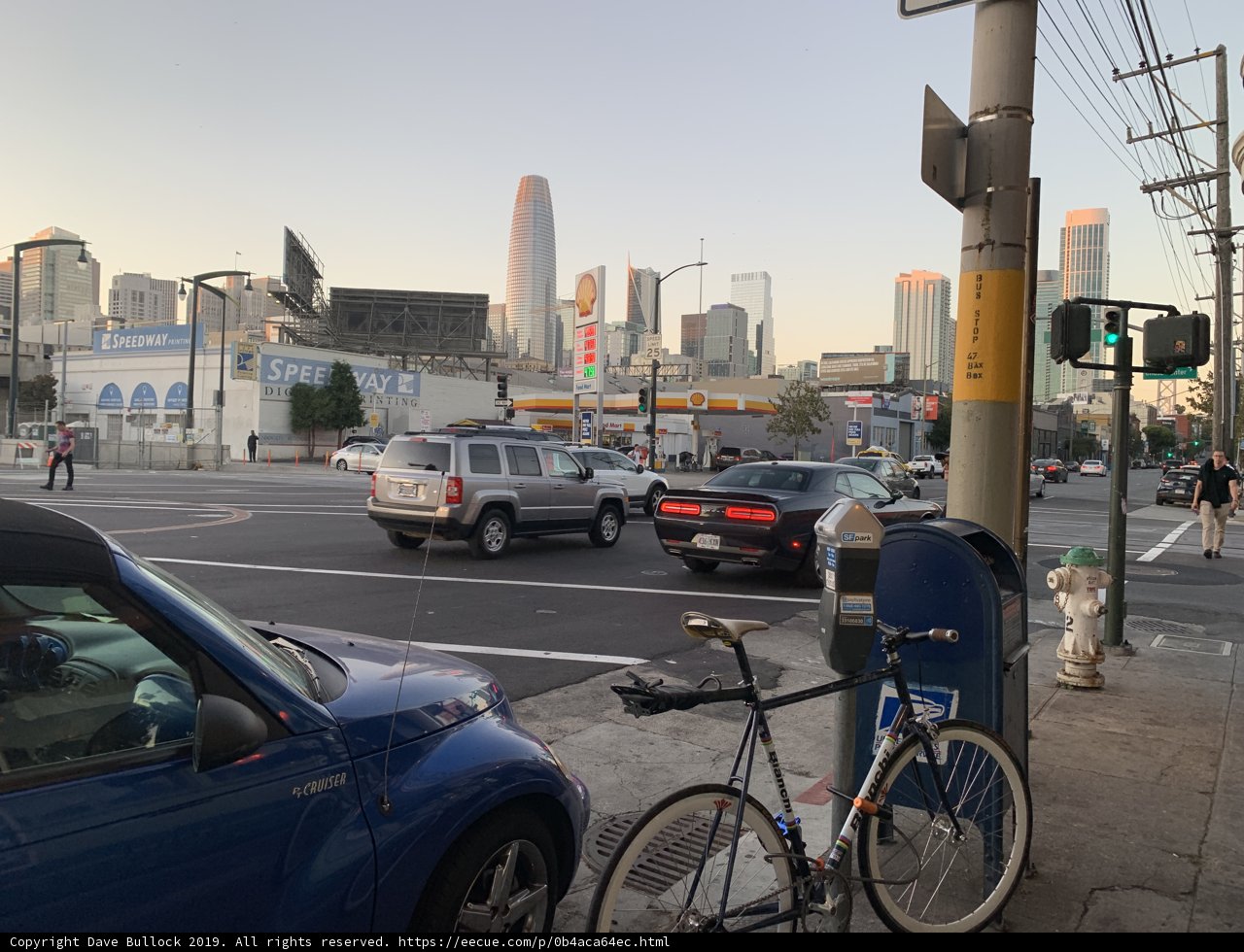 Blue Car Parked on San Francisco Street