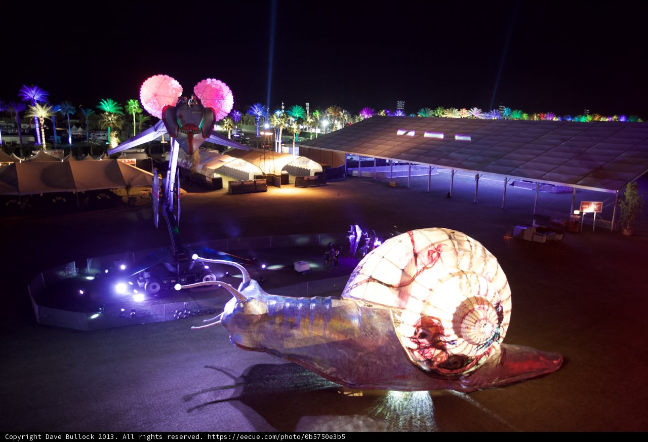 Illuminated Snail at Coachella