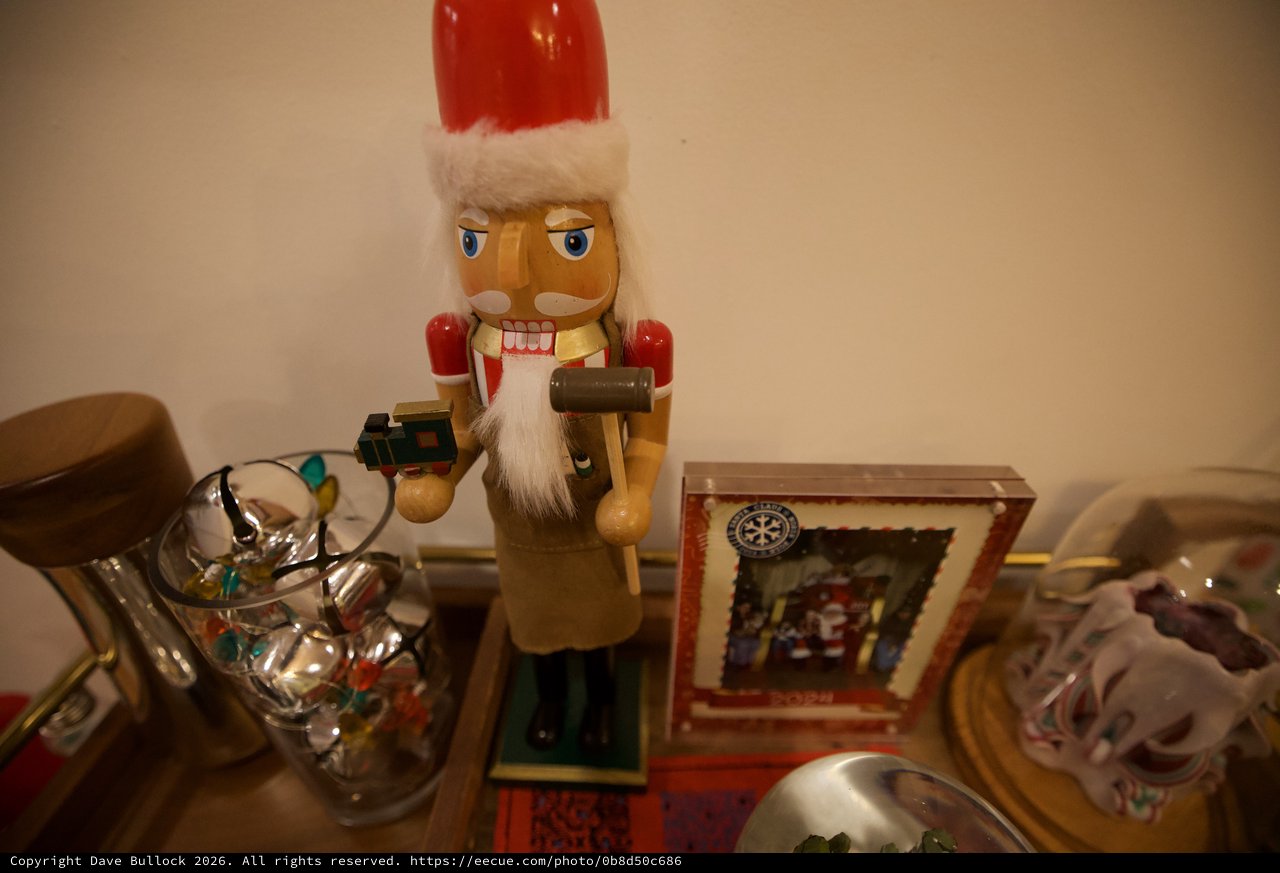 Traditional Christmas Nutcracker with Holiday Decorations