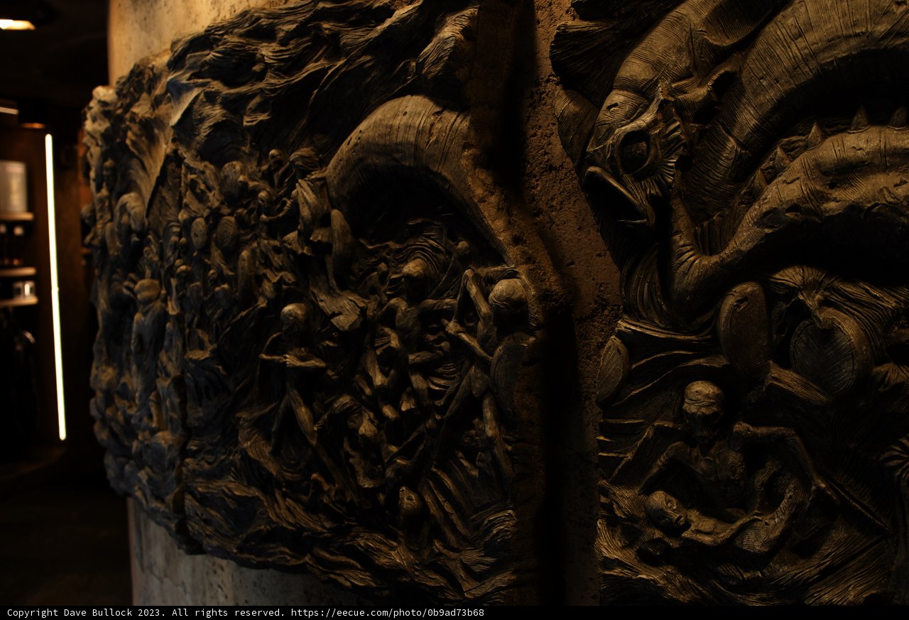 The Majestic Wood Carved Dragon Wall