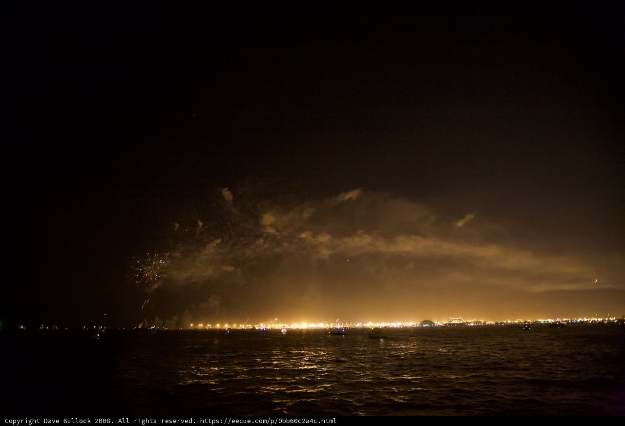 Firework Flare over Waterfront