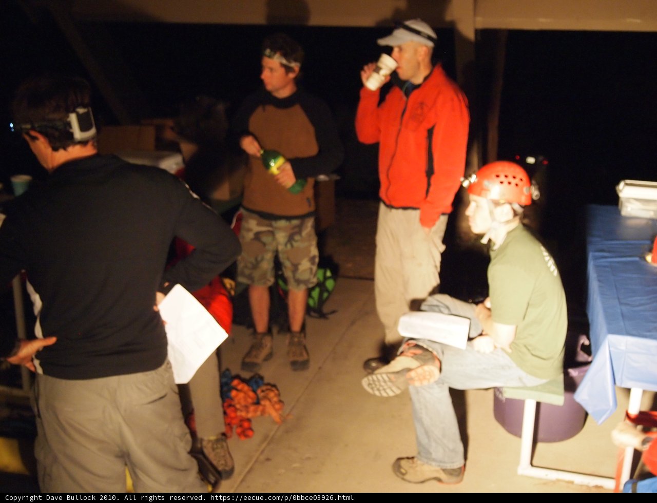 Night Gathering with Baseball Caps