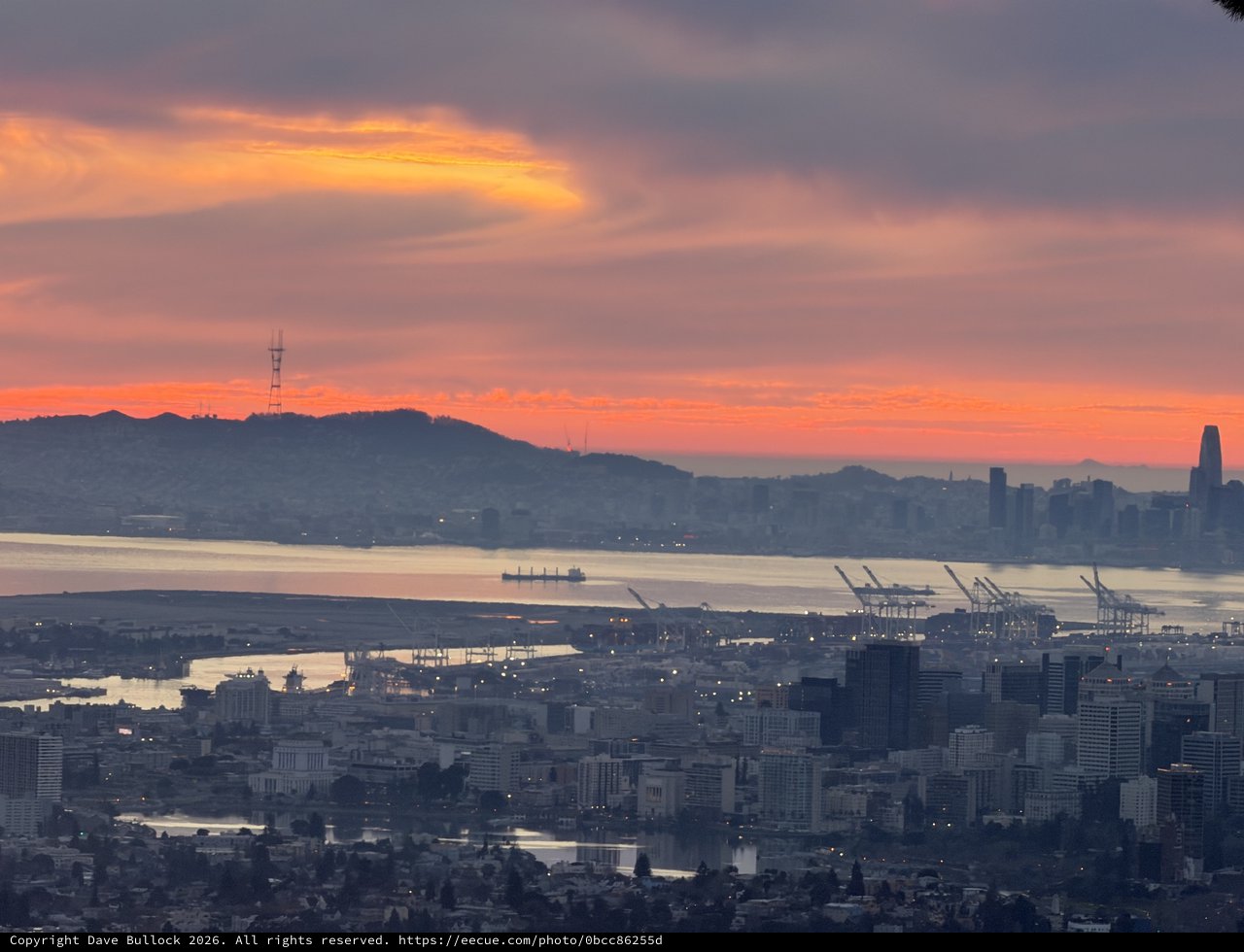 San Francisco Bay Area Sunset from Oakland Hills