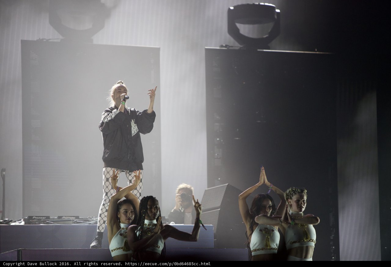 Man on Stage with Dancers at Coachella