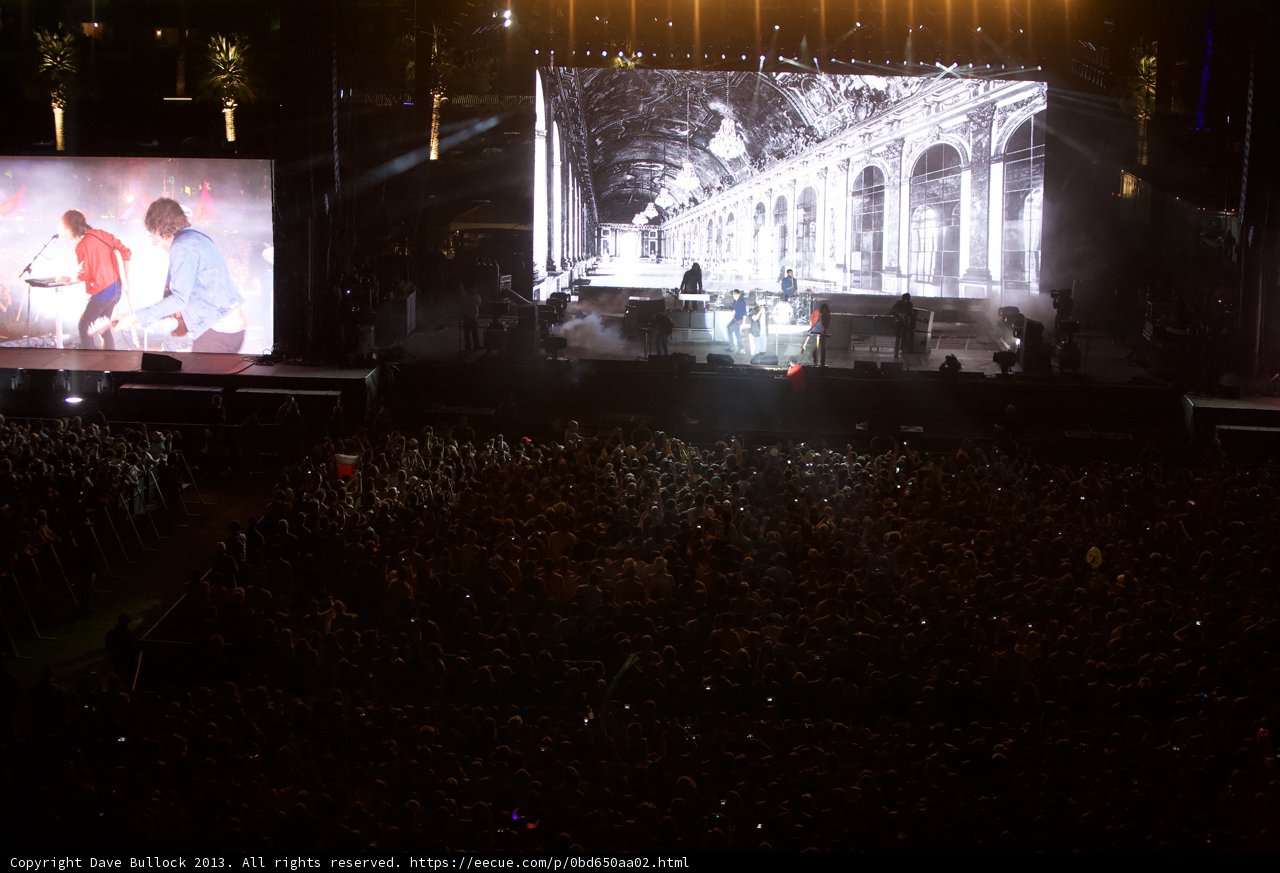 Coachella Crowd Watches on Cinema Screen