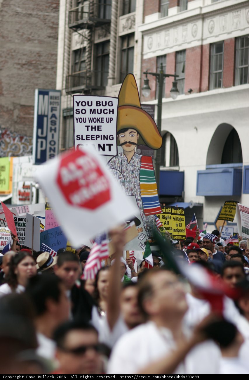 Mexican man leads protest in the city