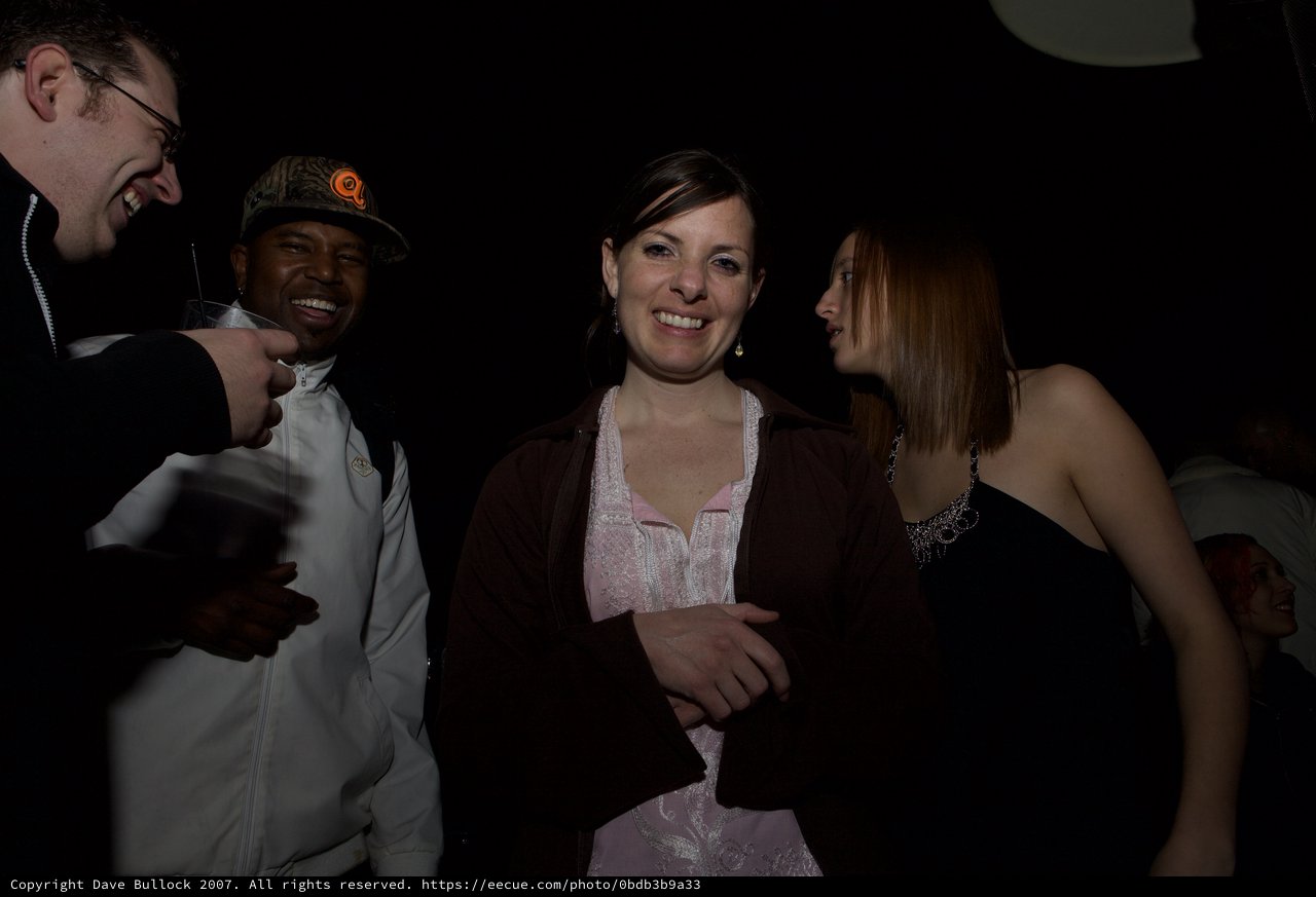 Friends Laughing Together at a Nightclub Party