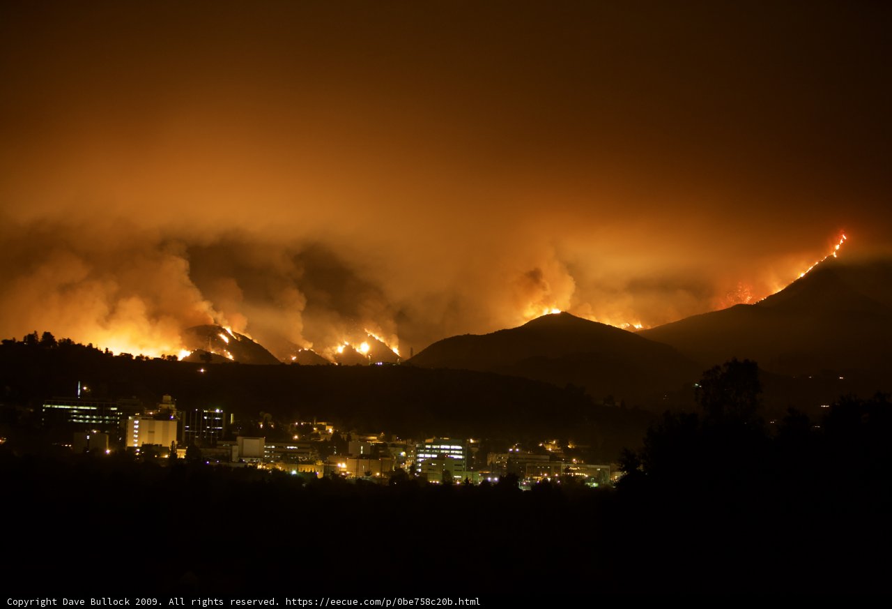 City Lights and Mountain Blaze