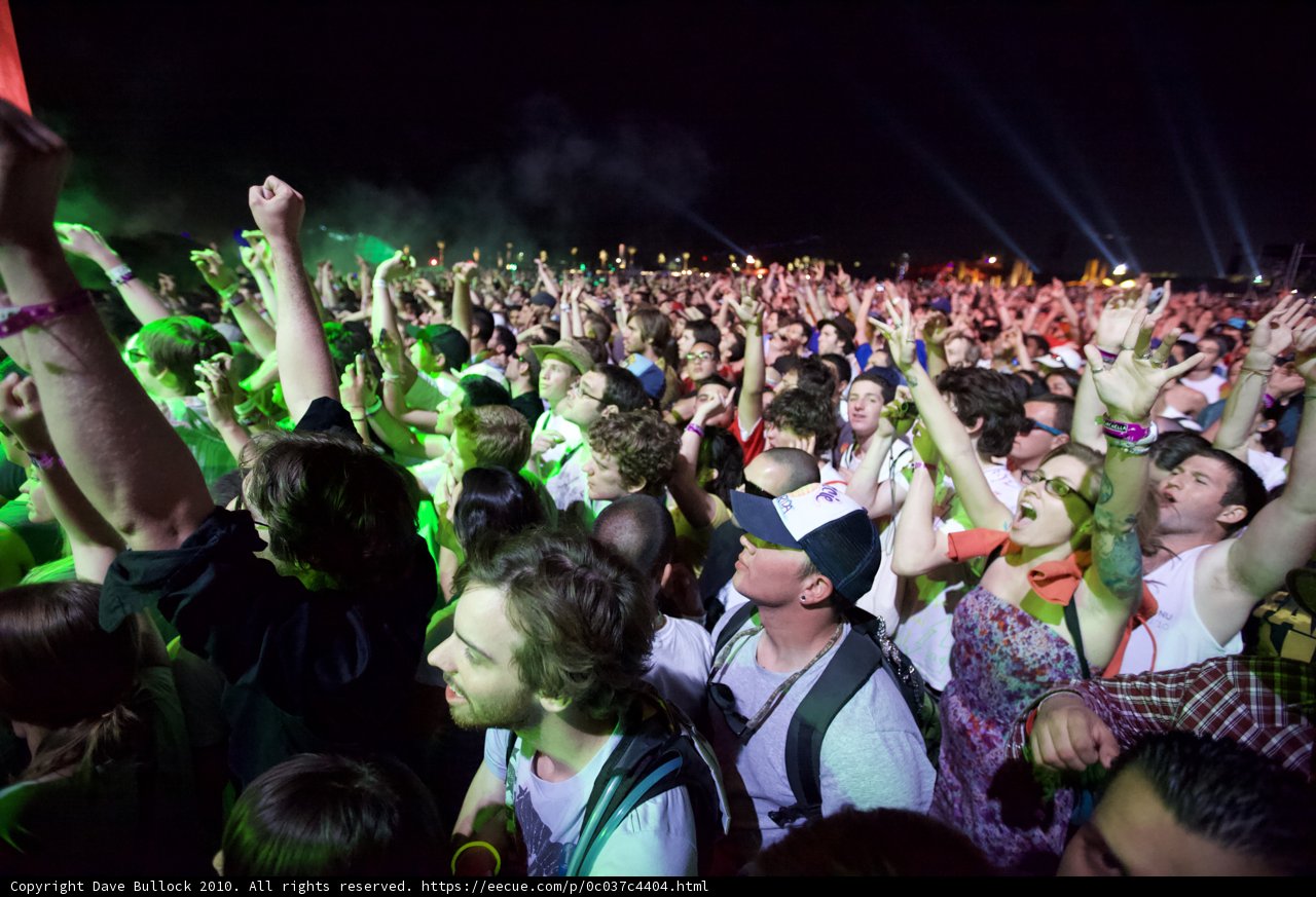Hands Up in the Night Sky at Coachella 2010
