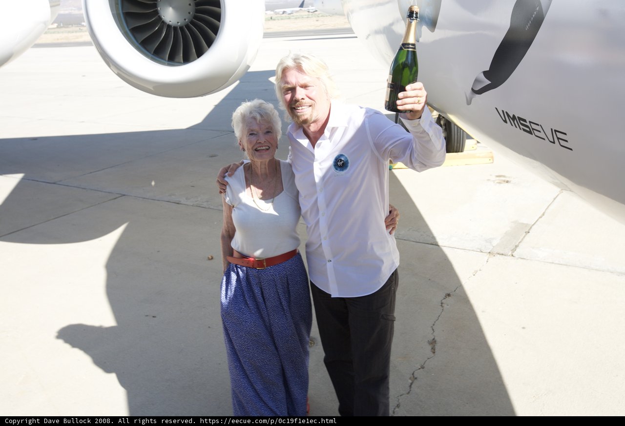 Richard Branson and Companion at White Knight Two Airfield