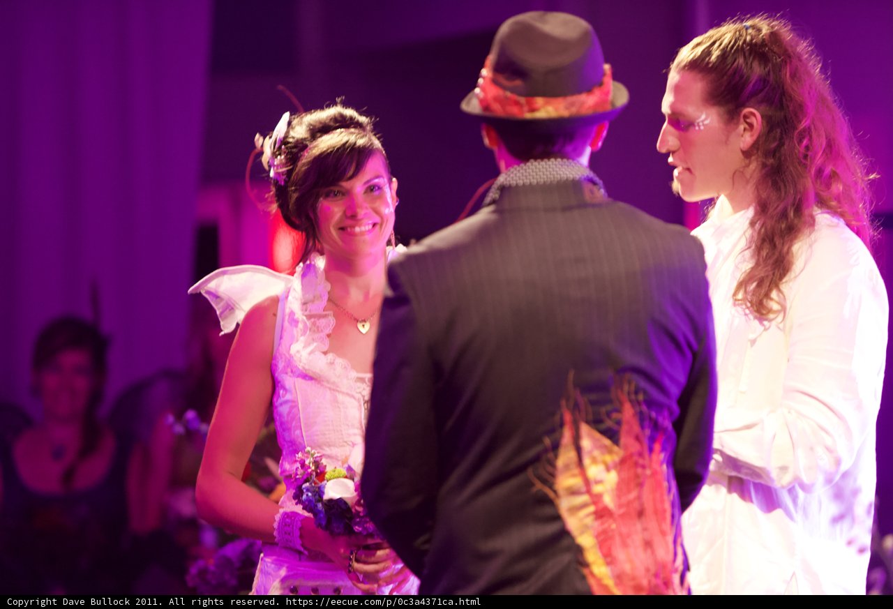 A Purple-clad Couple at the Wickstrom Wedding