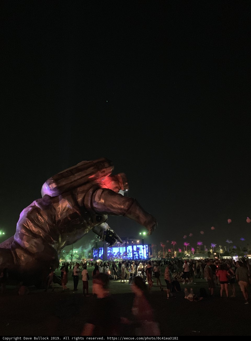 Giant Inflatable Bear Sculpture Lights Up the Night at Concert