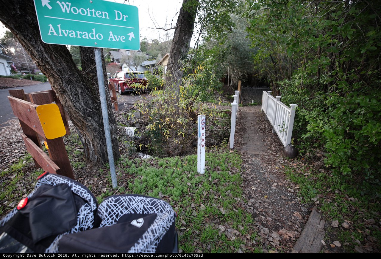 Trail Intersection at Wootten Drive and Alvarado Avenue