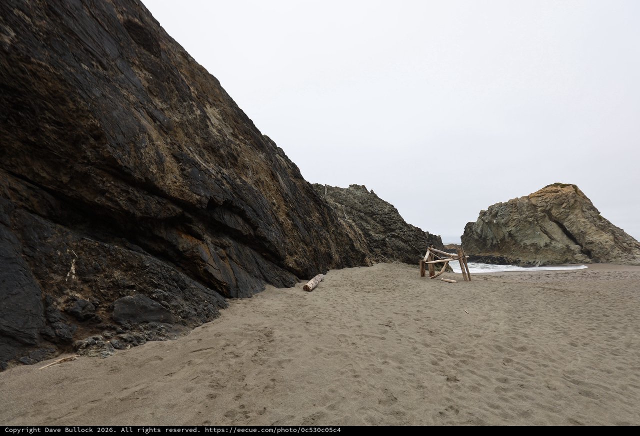 Secluded Cove Between Ancient Sea Cliffs at Dusk
