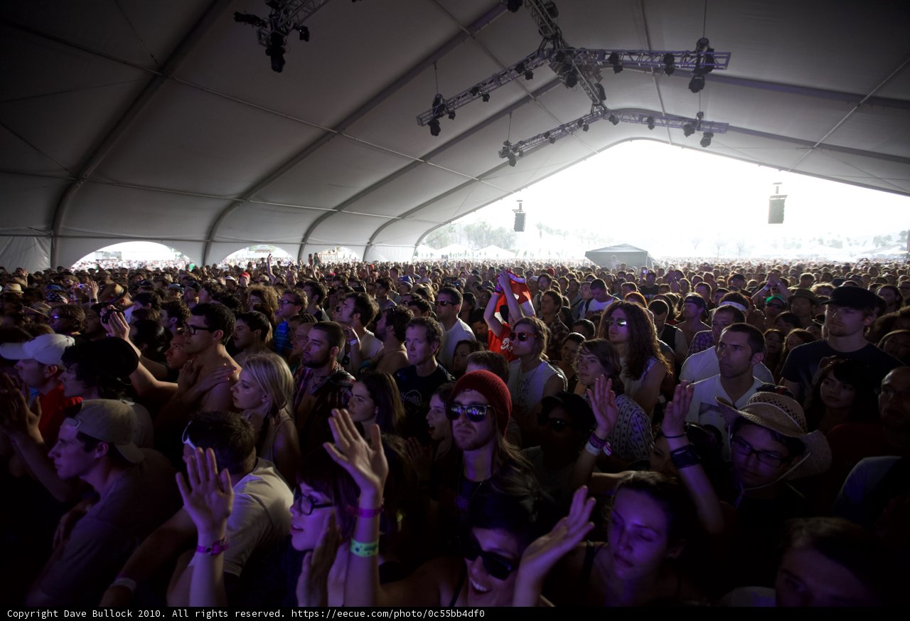 Coachella Music Festival Crowd in the Tent