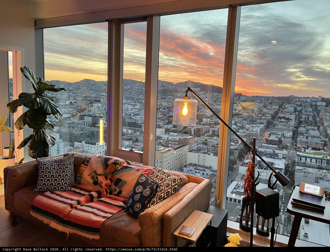 Cityscape From a Cozy Living Room
