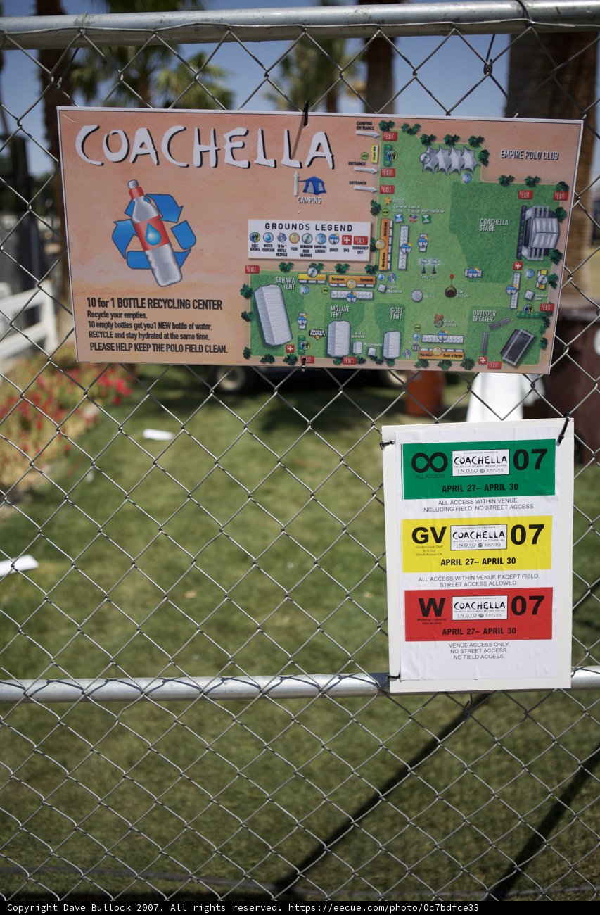 Coachella Entrance Sign on Fence