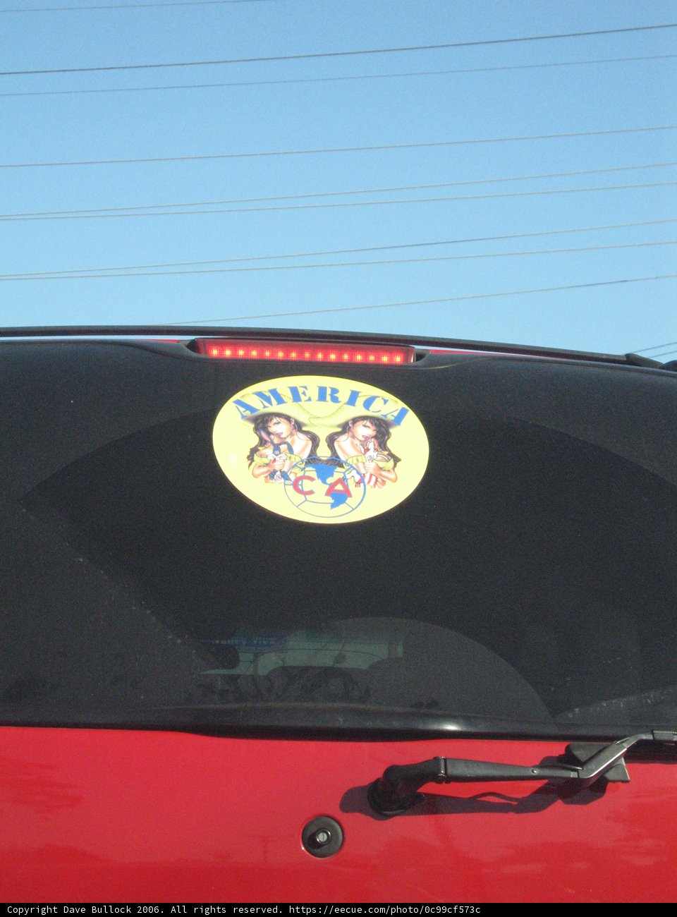 Red Car with Sticker