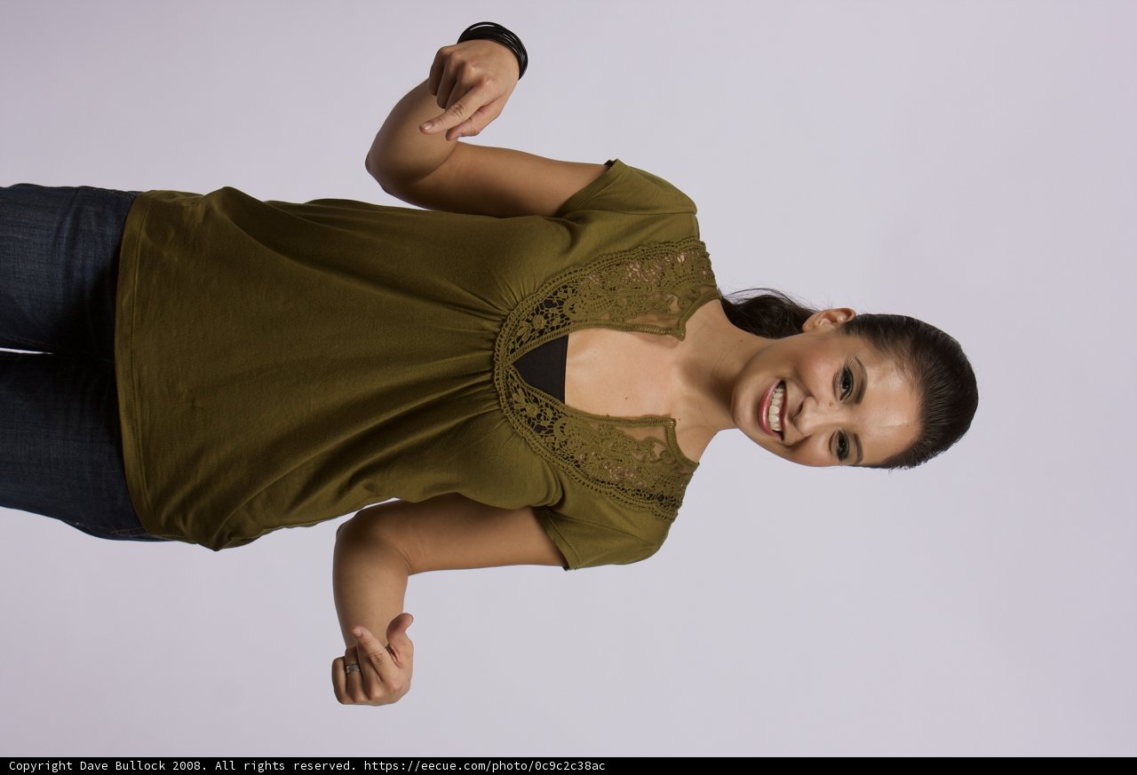 Green Blouse, Joyful Smile