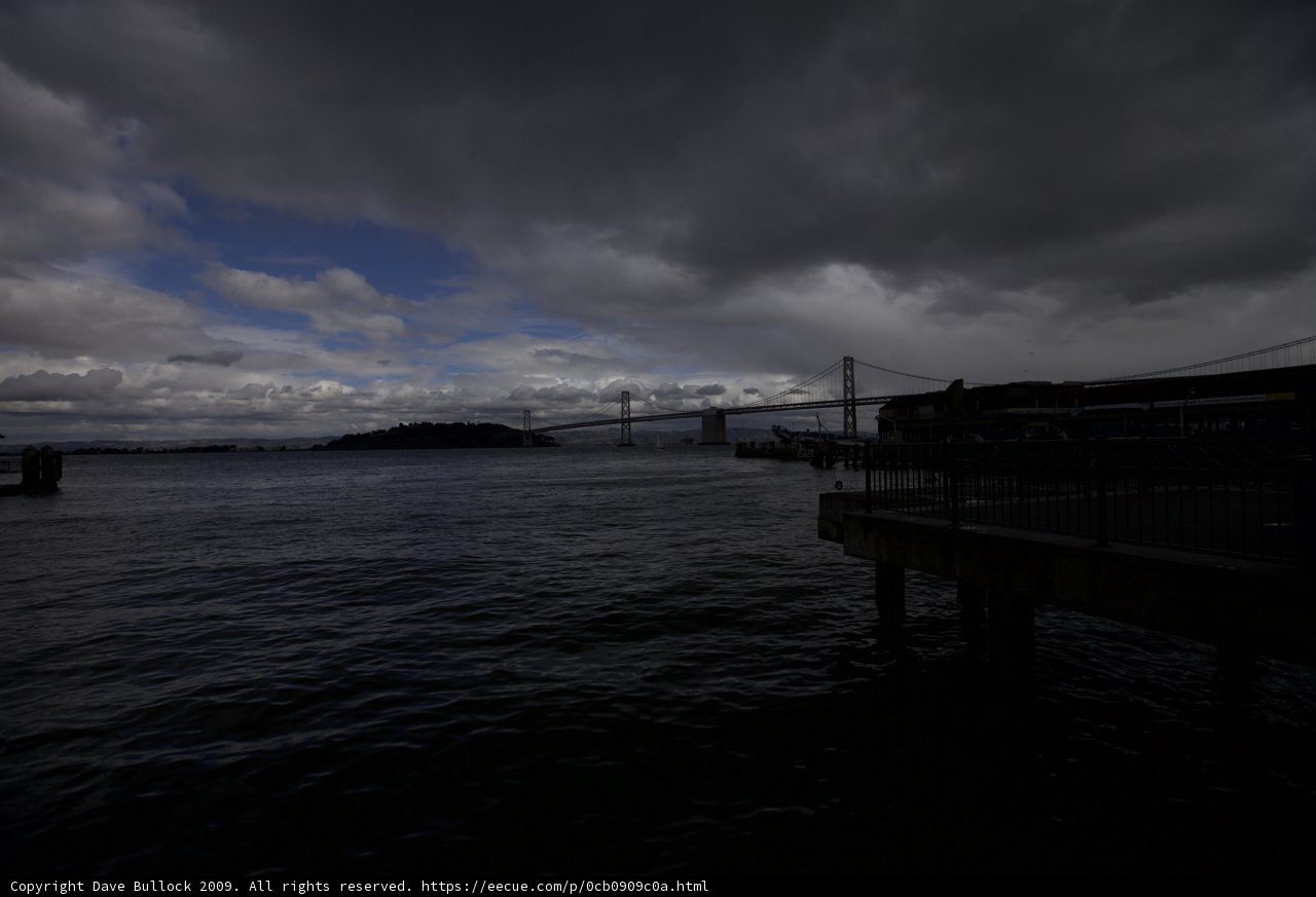 Bay Bridge seen from the picturesque pier