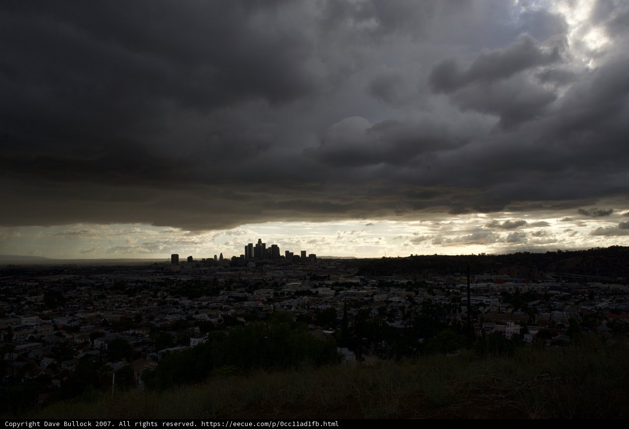 Los Angeles Under Dark Clouds