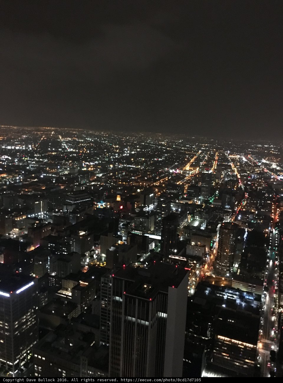 Night Skyline of Los Angeles from Above