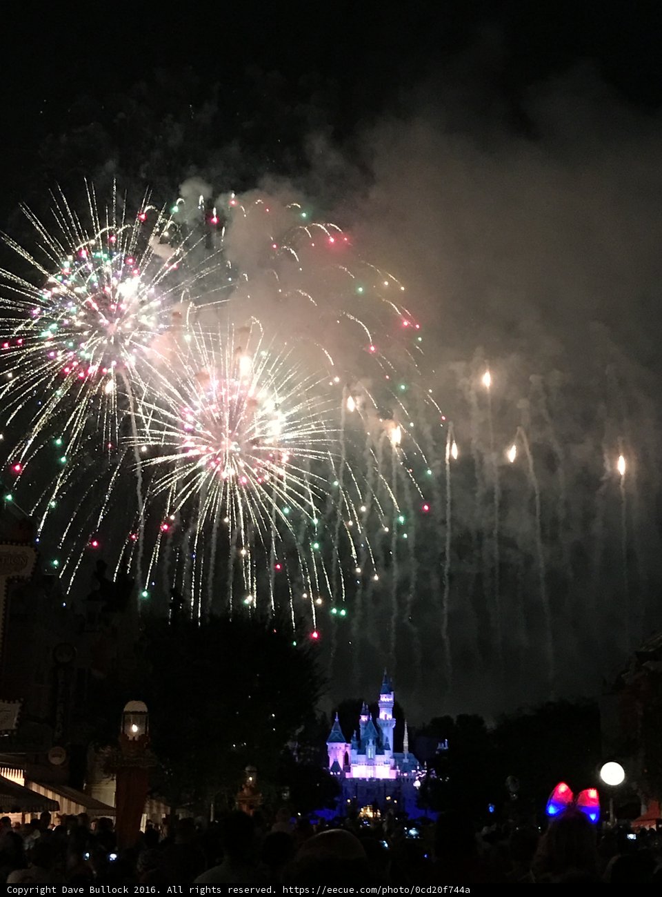 Disneyland Fireworks Illuminating the Night Sky