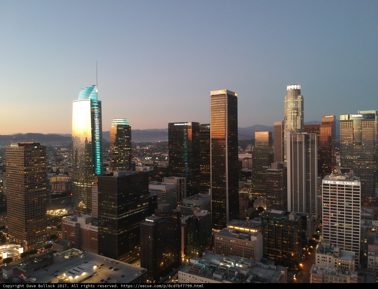Illuminated Los Angeles Skyline