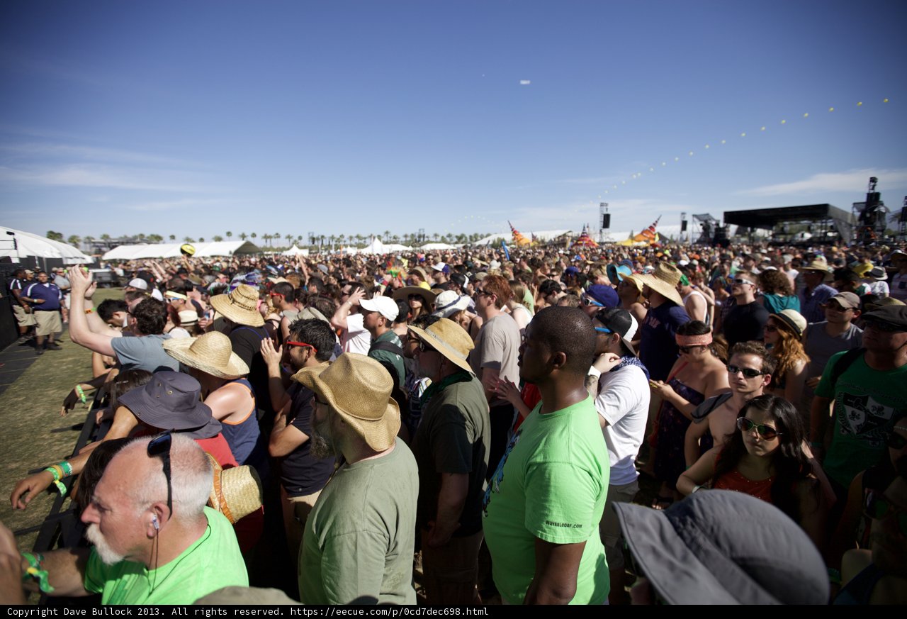 Coachella Crowd Rocks Out Under a Blue Sky