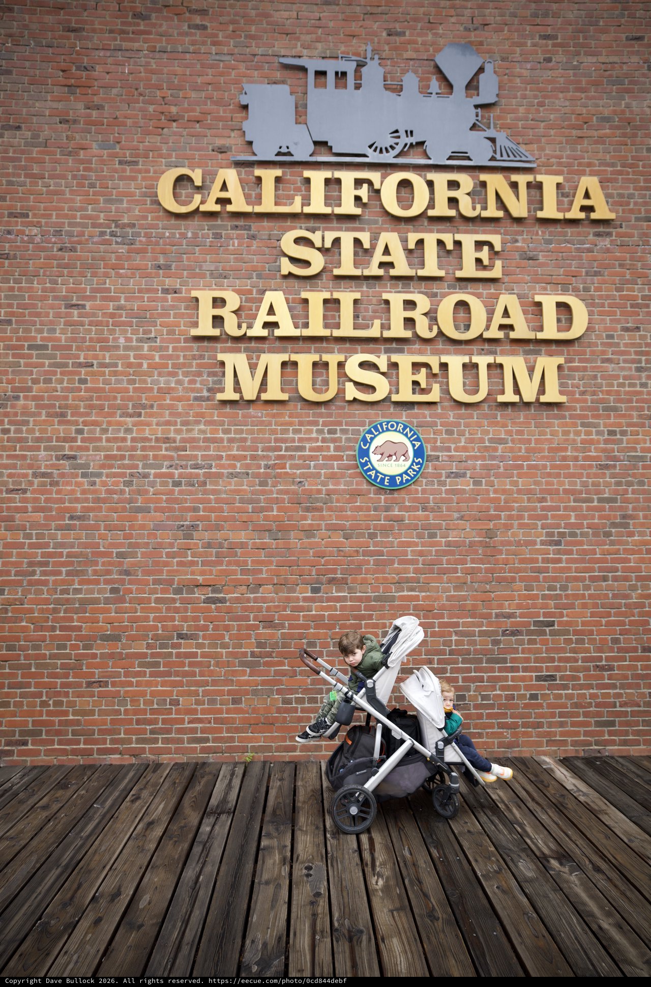 Child in Stroller at California State Railroad Museum