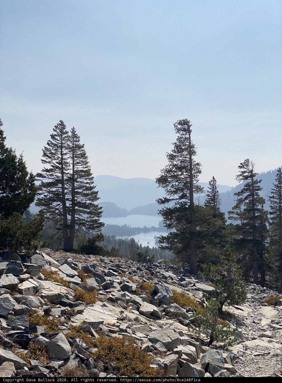 Majestic View of Desolation Wilderness Lake from Mountain Summit