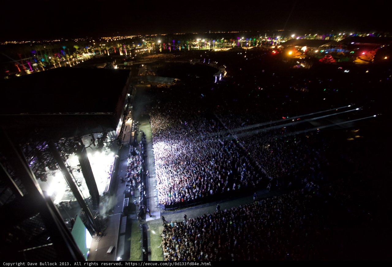 Metropolis at Night: Aerial View of a Concert Crowd